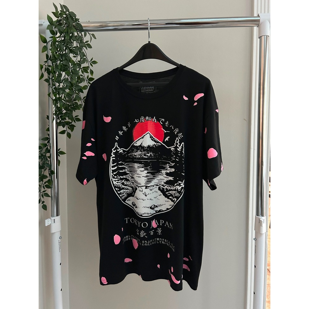 Fresh Laundry Tokyo Mount Fuji Graphic Tee Black Sz 2XL